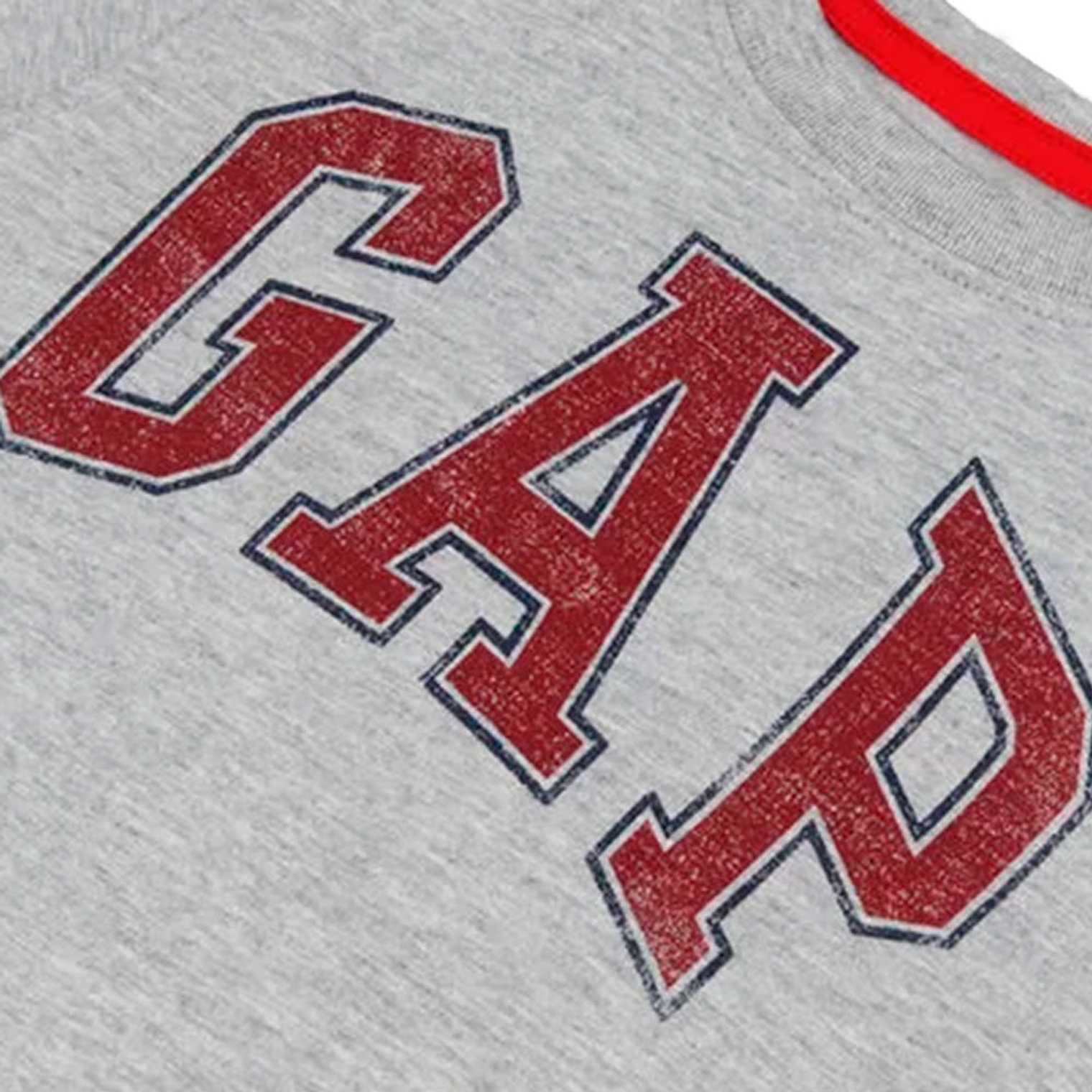 Polo Gap Original para Niño Color Gris y Rojo 5