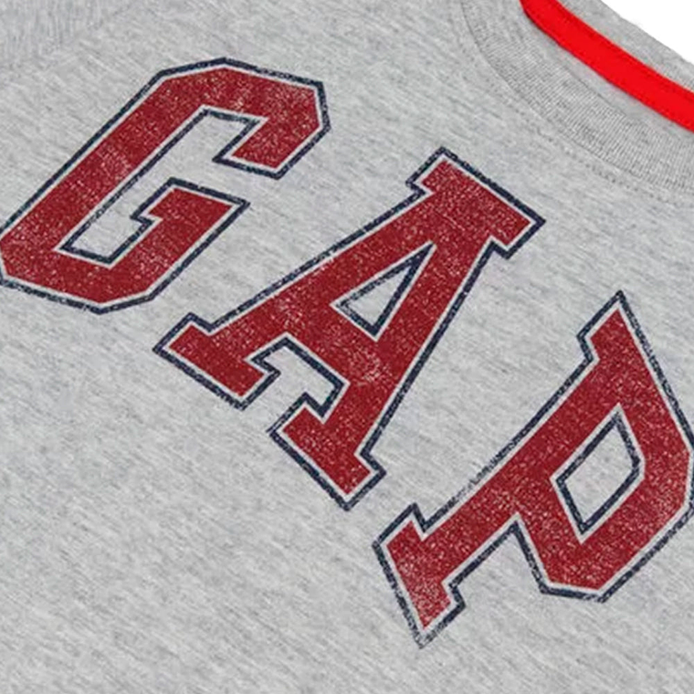 Polo Gap Original para Niño Color Gris y Rojo 5