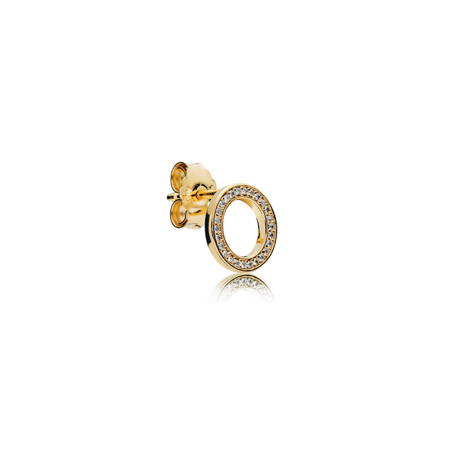 Aretes Pendientes Pandora Circulo Shine Bañado en Oro 14k 267112CZ Plata 925 3