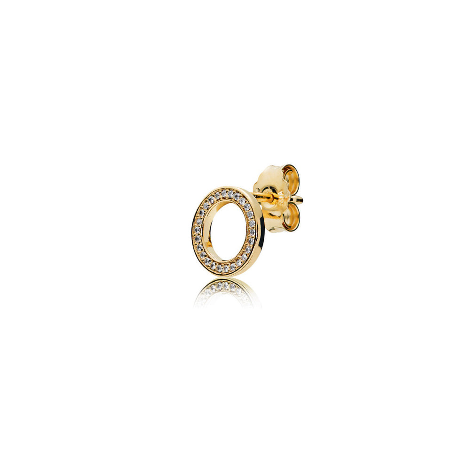 Aretes Pendientes Pandora Circulo Shine Bañado en Oro 14k 267112CZ Plata 925 4