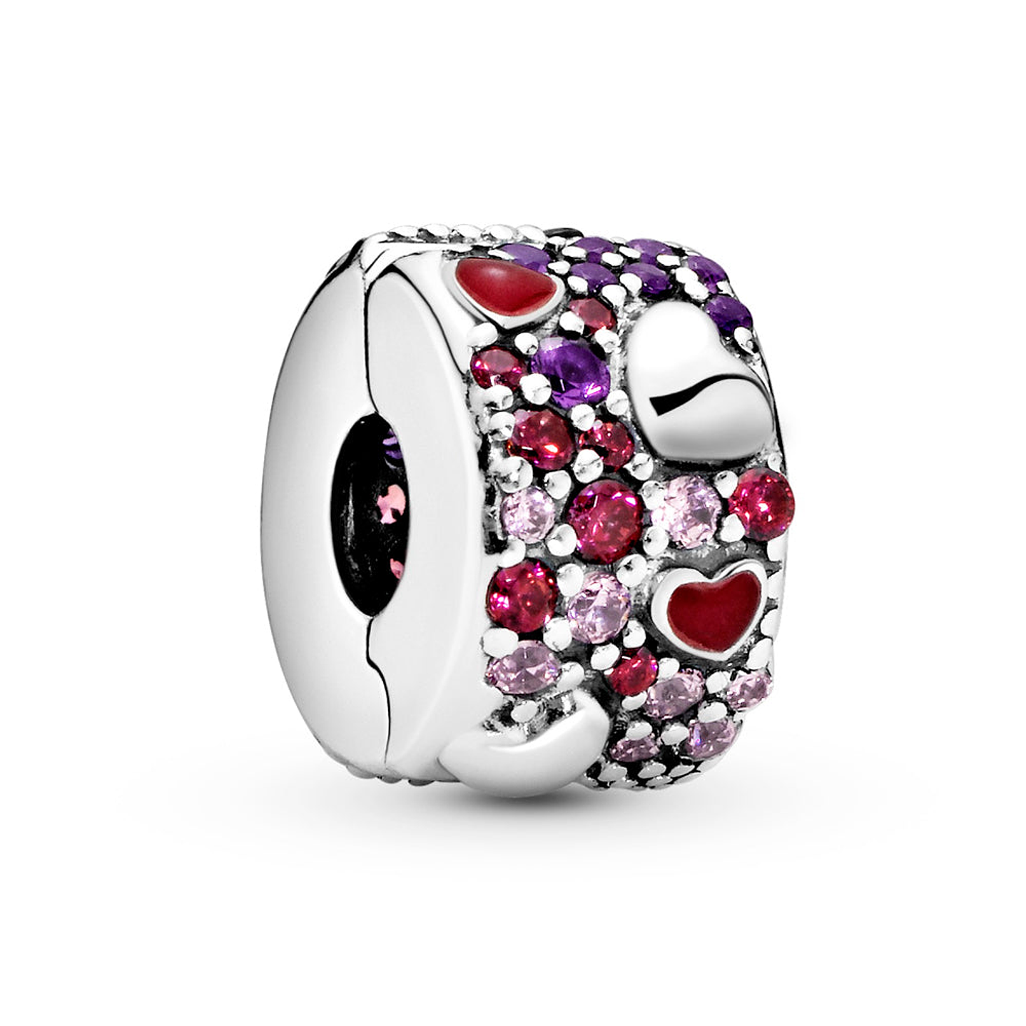 Clip Pandora Original para Mujer 797838CZRMX Corazones Asimetricos Plata s925 1