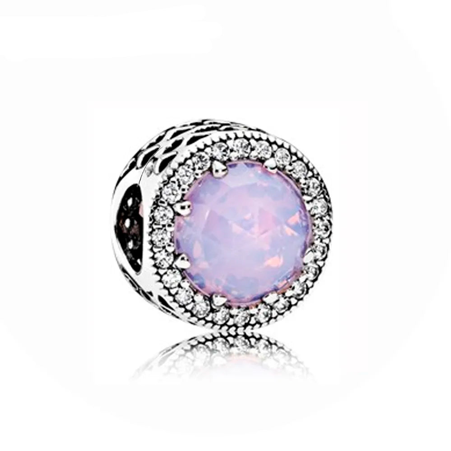 Clip Pandora Original para Mujer 796239NOP Corazones Radiantes Rosa Lechoso Plata s925 1