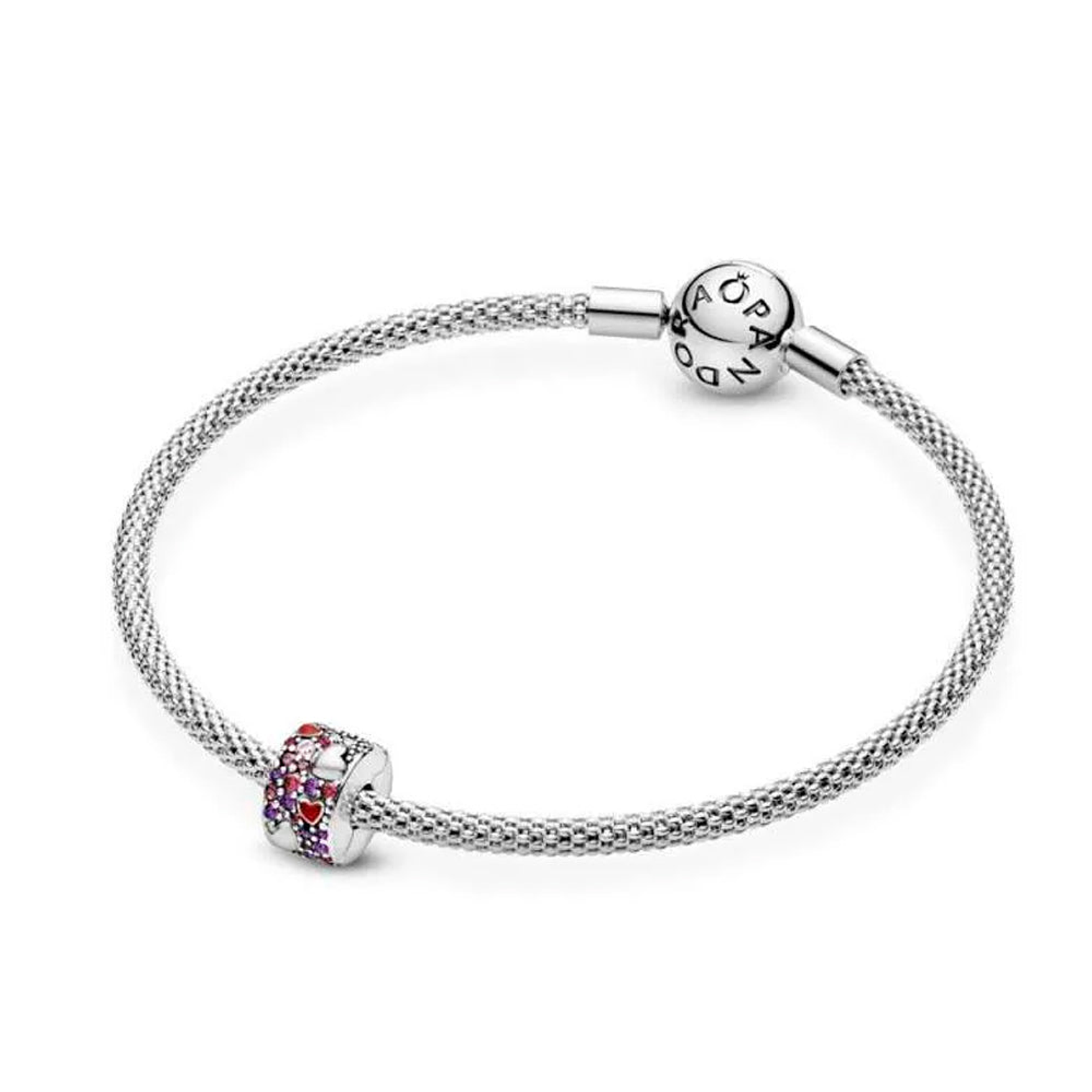 Clip Pandora Original para Mujer 797838CZRMX Corazones Asimetricos Plata s925 4