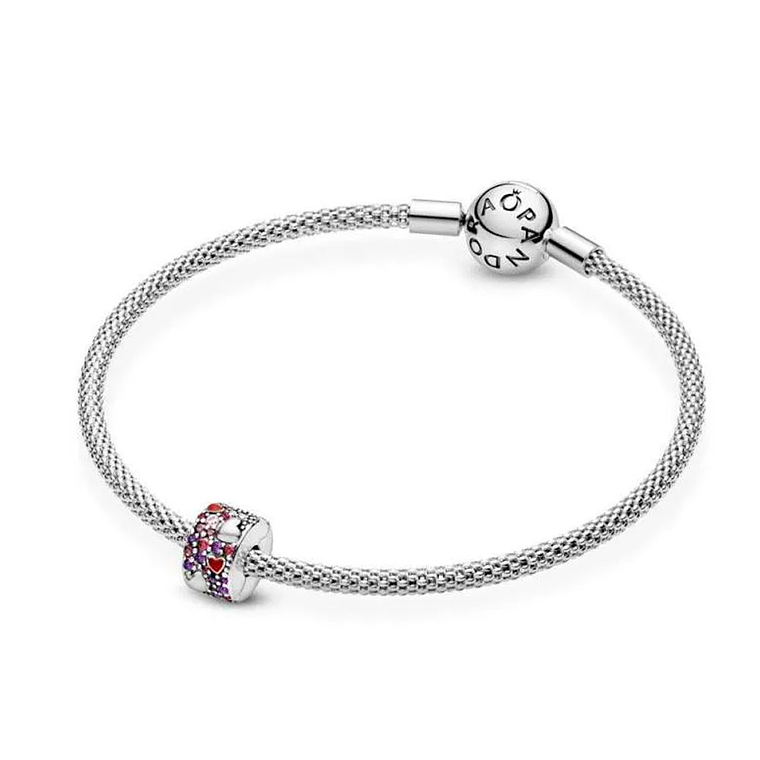 Clip Pandora Original para Mujer 797838CZRMX Corazones Asimetricos Plata s925 4