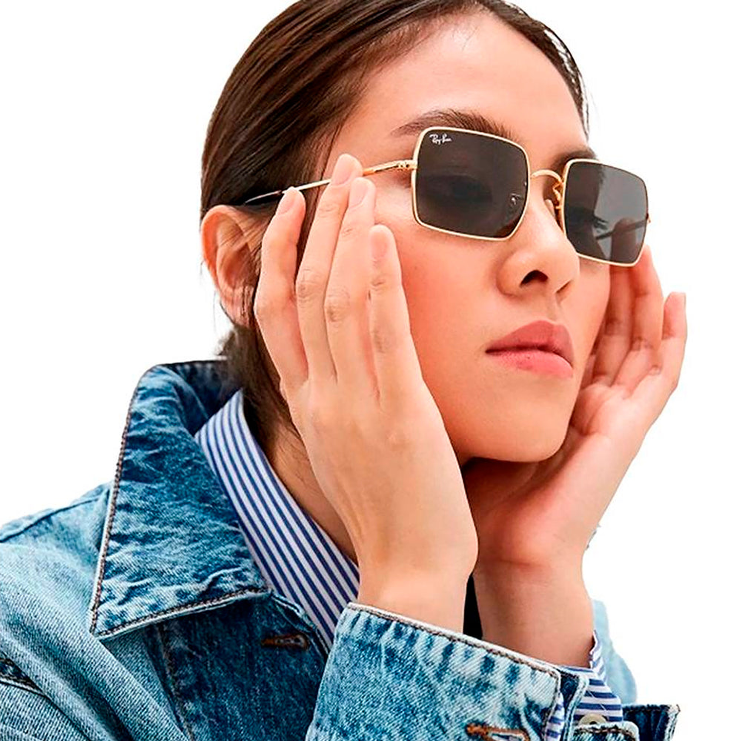 Lentes de Sol Ray Ban Rectangle RB1969 9150B1 Gris 54mm 5