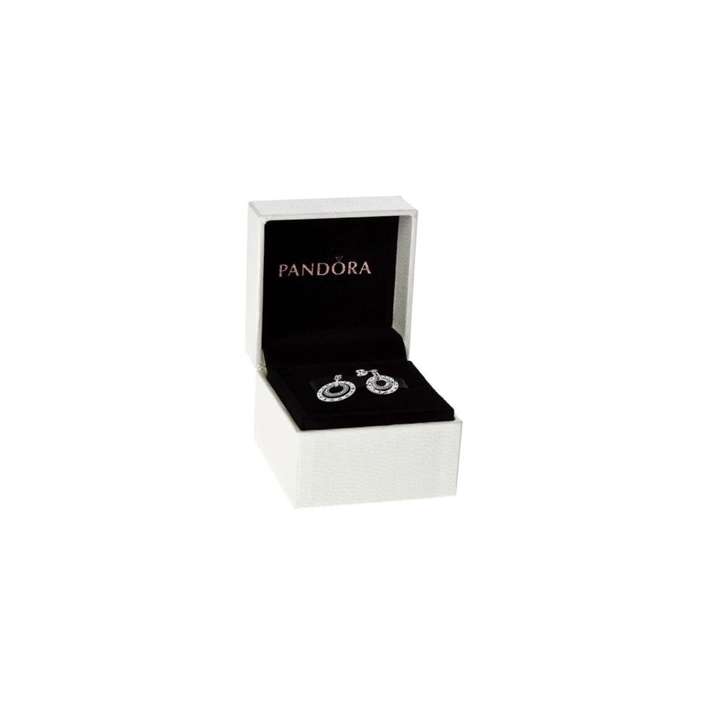 Aretes Pendientes Pandora Logo y Circonica Transparente 296296CZ Plata 925 4