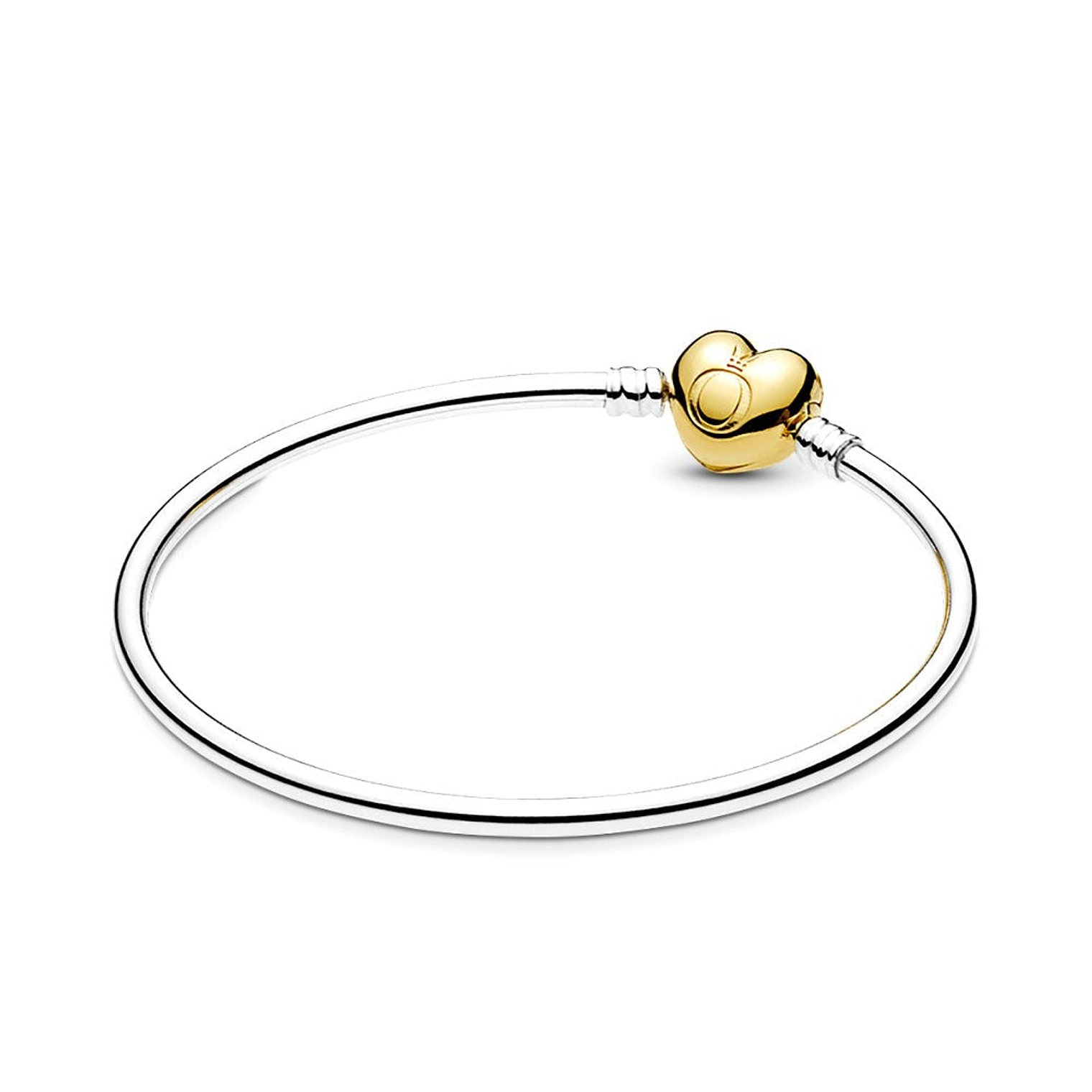 Pulsera Brazalete Pandora Cierre Corazón Dorado con Logo Pandora 567163 Plata 925 Talla 18cm 2