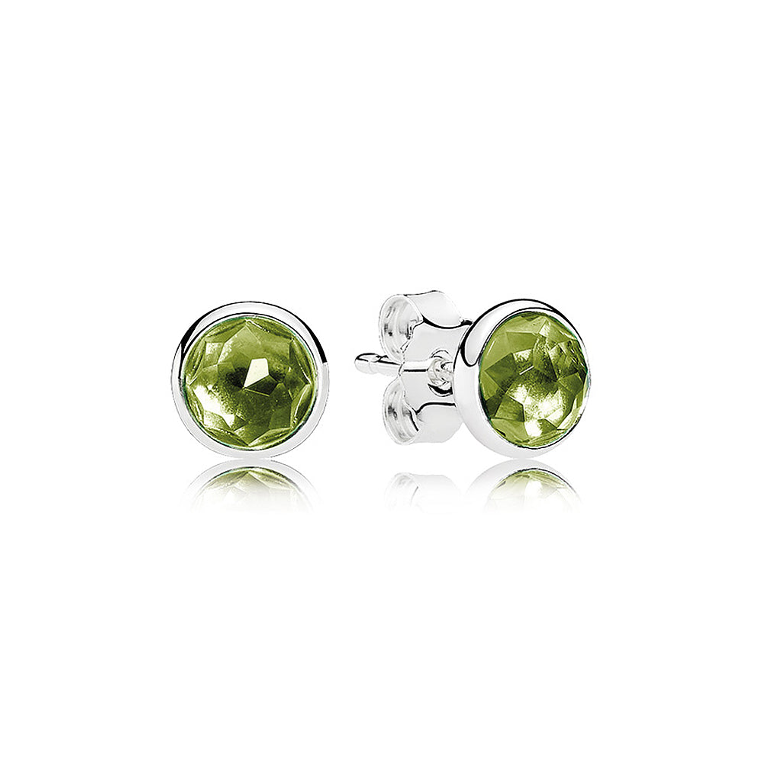 Aretes Pendientes Pandora Gotas de Agosto Piedra Verde Agua 290738PE Plata de 925 1