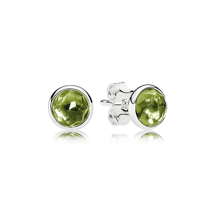 Aretes Pendientes Pandora Gotas de Agosto Piedra Verde Agua 290738PE Plata de 925 1