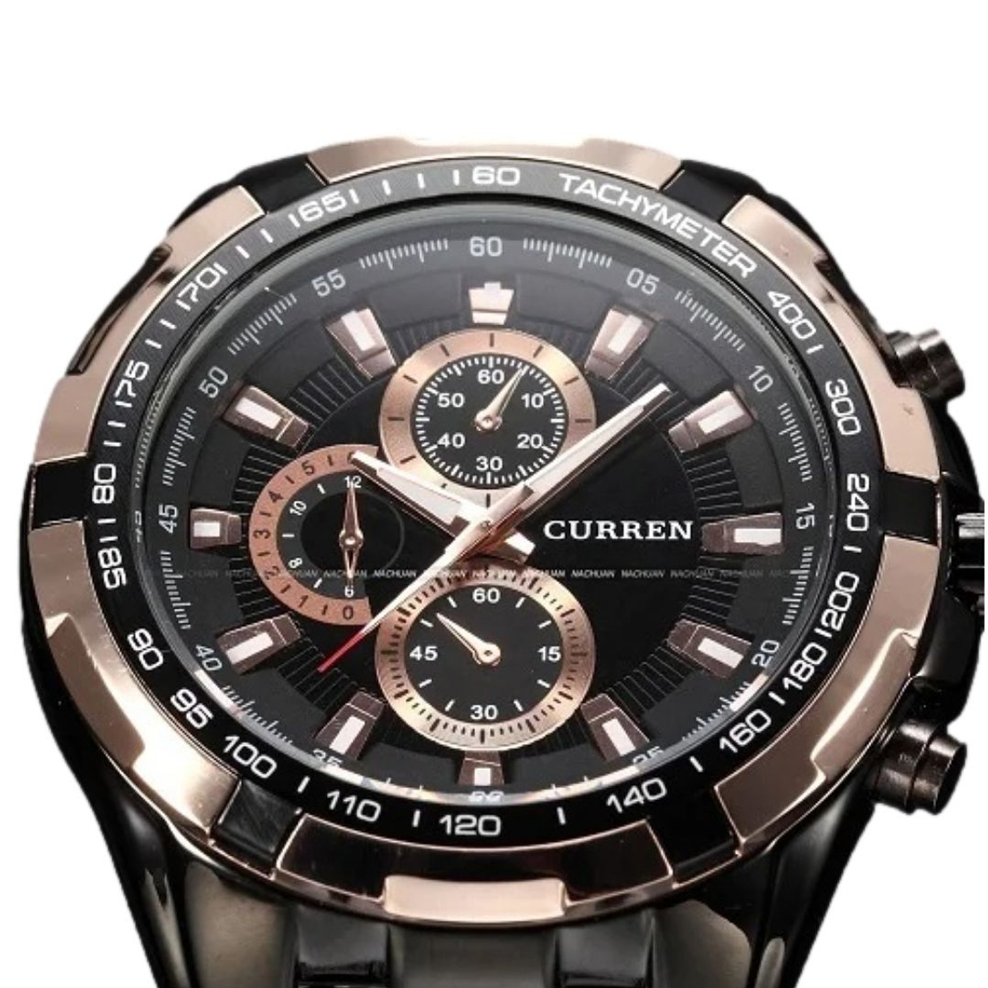 Reloj Análogo Curren Original KRE02012001 para Hombre Acero Color Negro-Oro Rosa 3