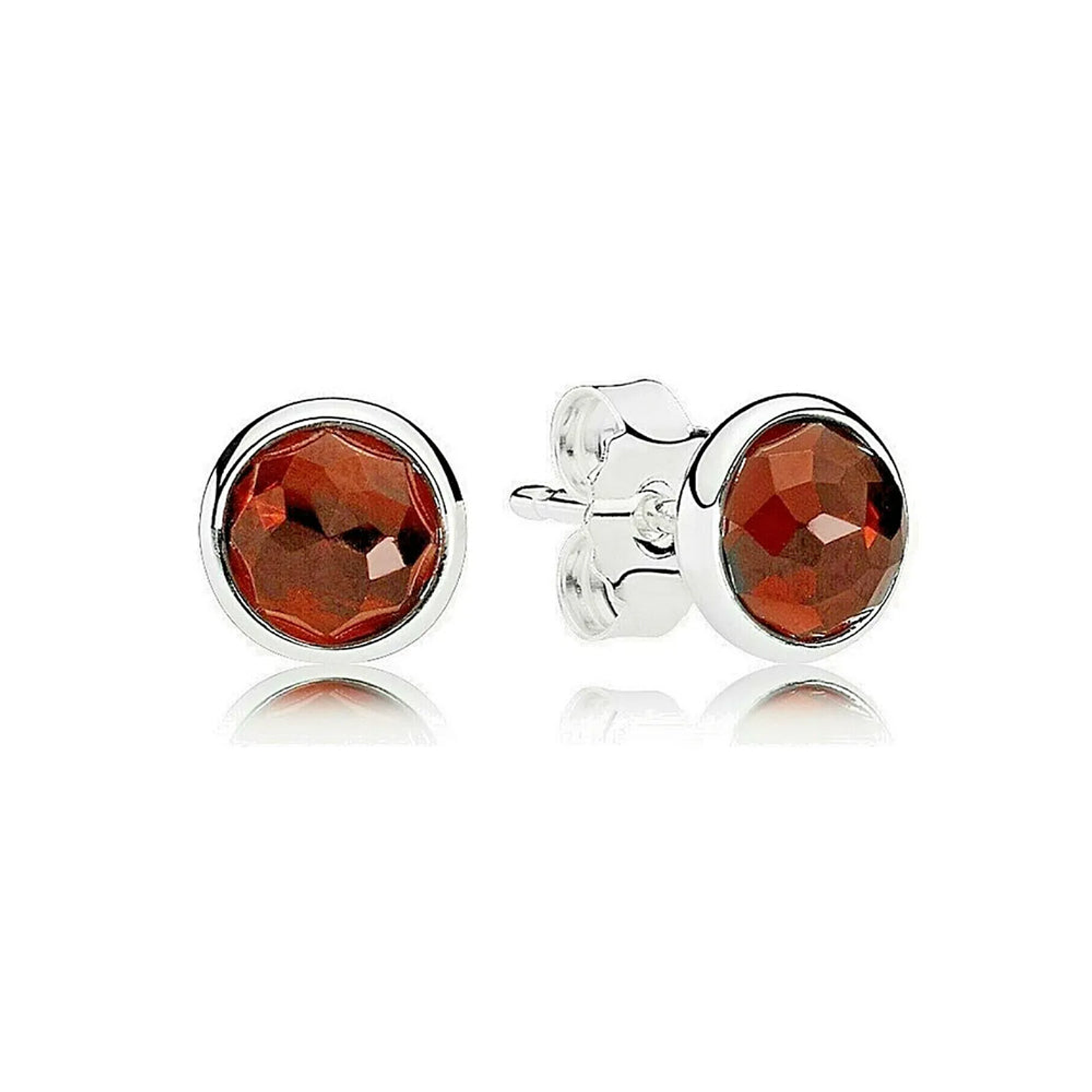 Aretes Pendientes Pandora Bienvenida a Enero con Granates Rojos 290738GR Plata 925 1