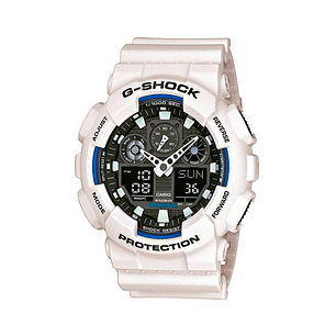 Reloj Analogo Digital Casio Original G-Shock GA-100B-7A Resina Color Blanco