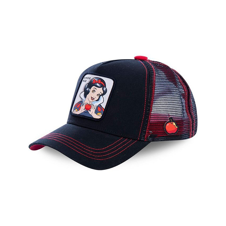 Gorra estilo Beisbol Snapback Malla BLANCANIEVES Negro y Rojo 1