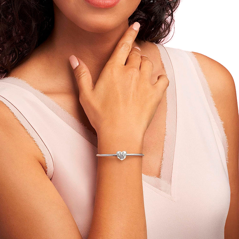 Charm Pandora Original para Mujer 791713CZ I Love My Pet Animal Paw s925 4