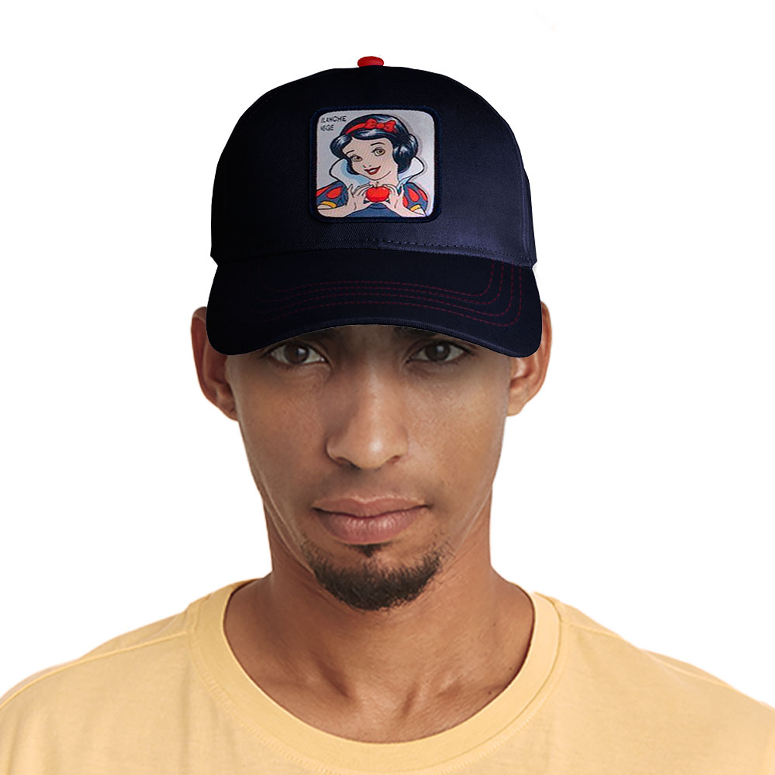 Gorra estilo Beisbol Snapback Malla BLANCANIEVES Negro y Rojo 2