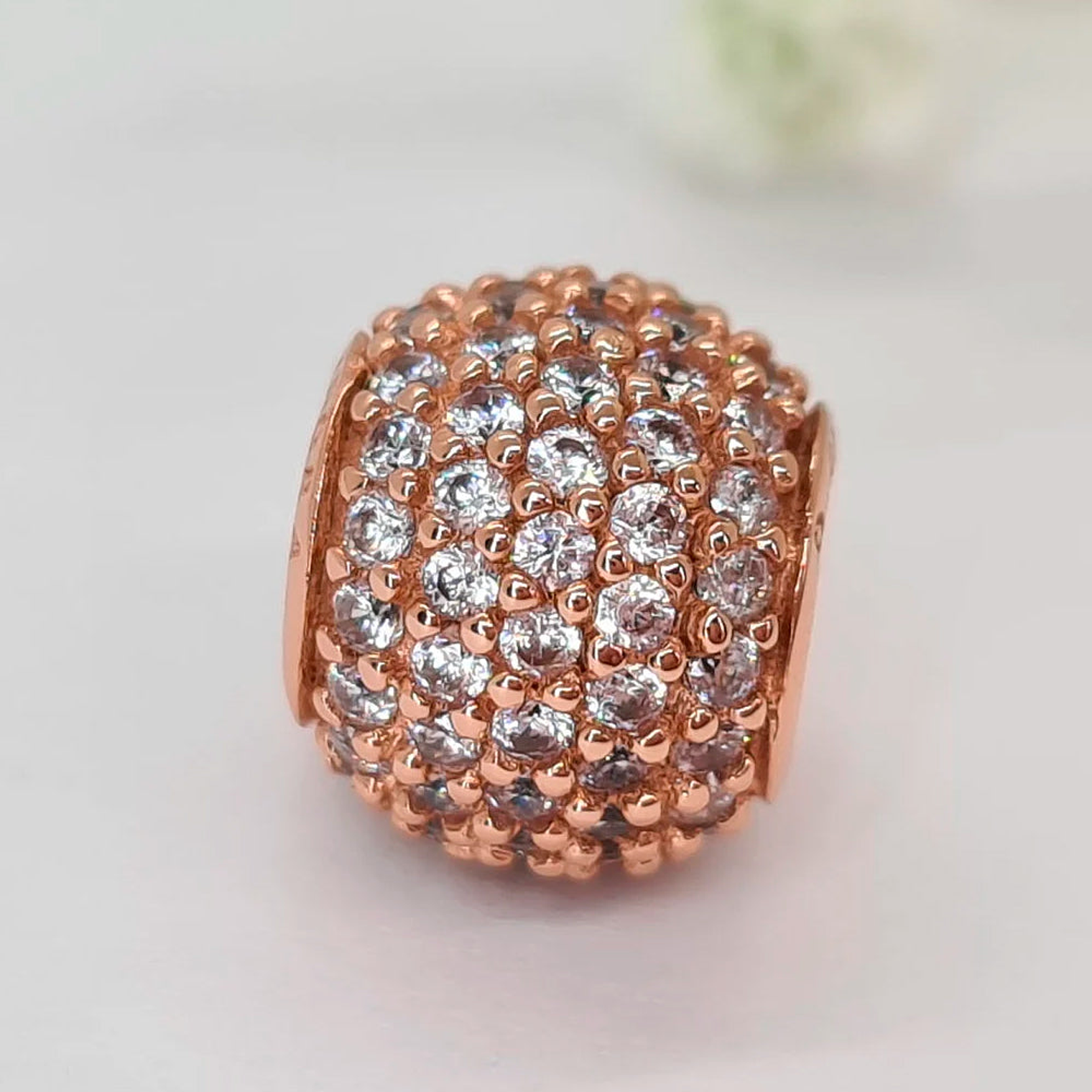 Charm Dije Pandora Original para Mujer 781051CZ Pink Pave Ball Oro Rosa 14k 2