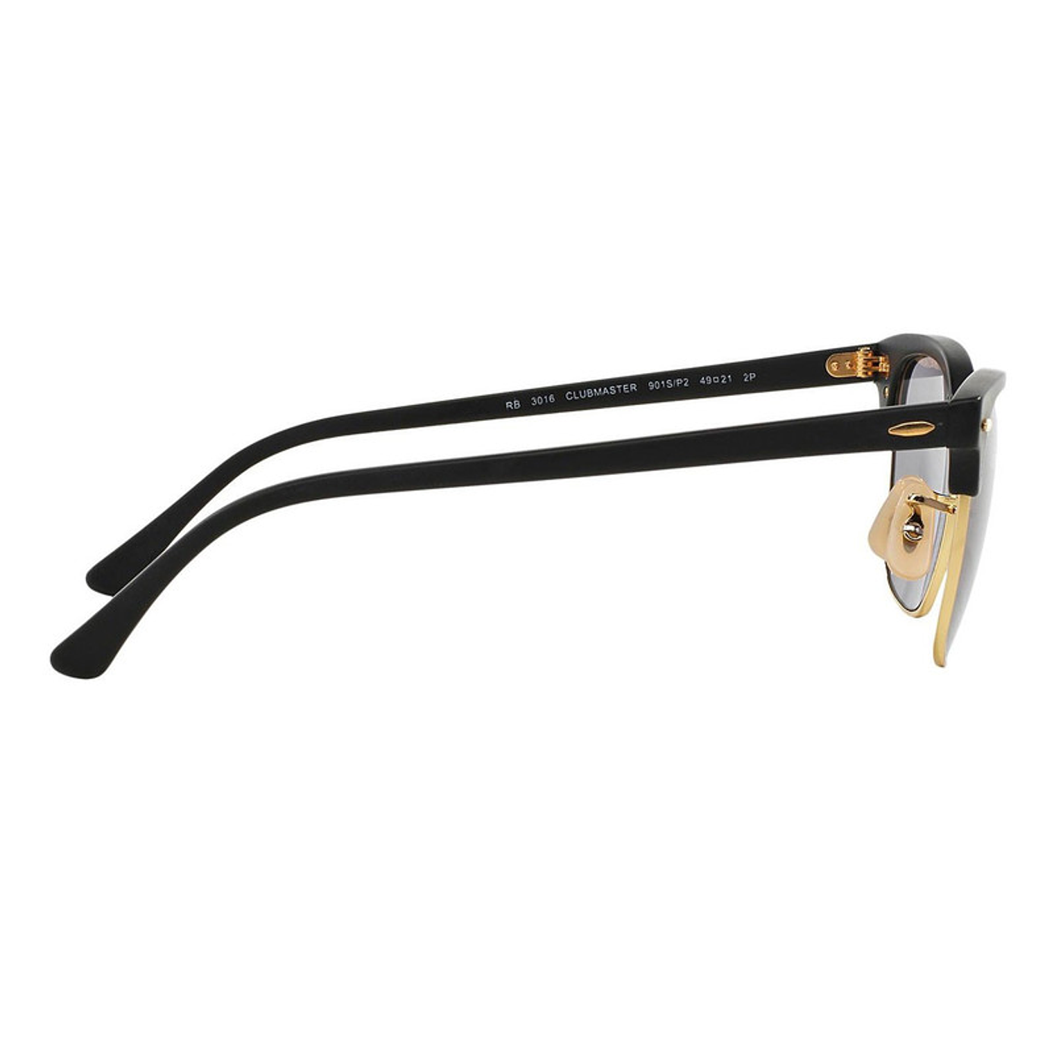 Lentes de Sol Ray Ban Clubmaster Polarizados RB3016 901SP2 Color Negro Talla 51mm 2