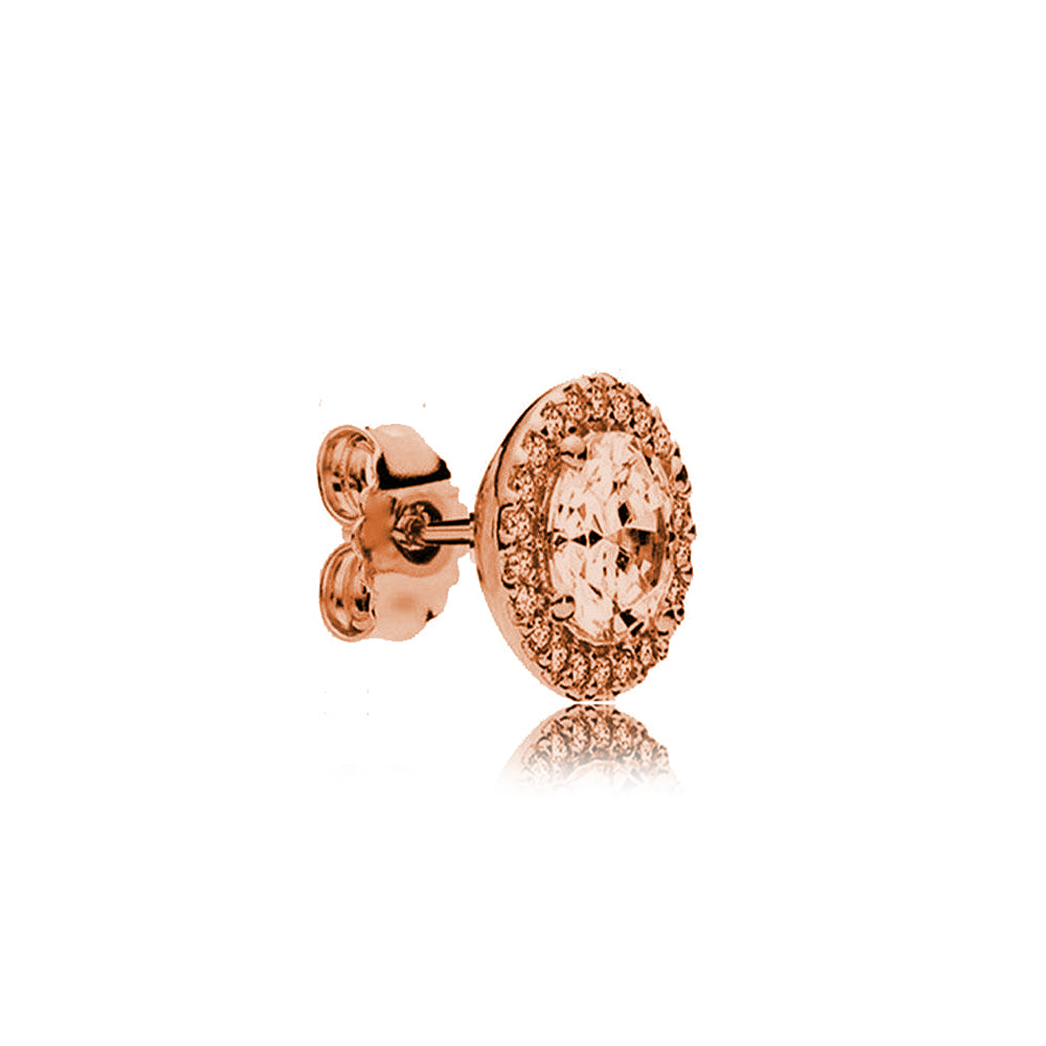 Aretes Pendientes Pandora Tipo Topo Brillantes Oro Rosa 286247CZ Oro Rosa 10k 3