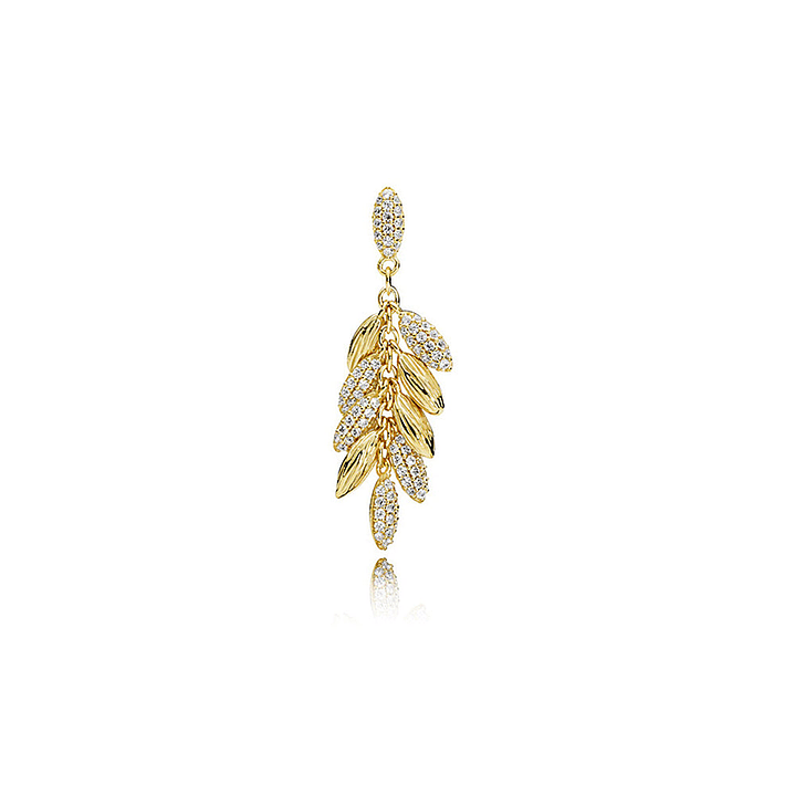 Aretes Pendientes Pandora Semillas Flotantes Brillantes 267674CZ Plata 925 y Oro 14k 2