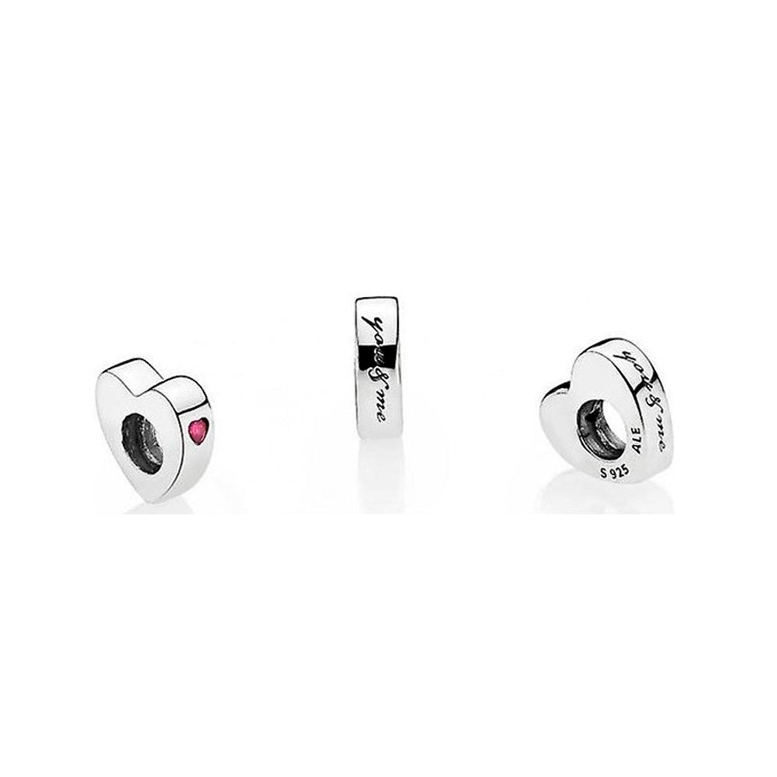 Charm Pandora Original para Mujer 796559CZR Dos Corazones Espaciador 4