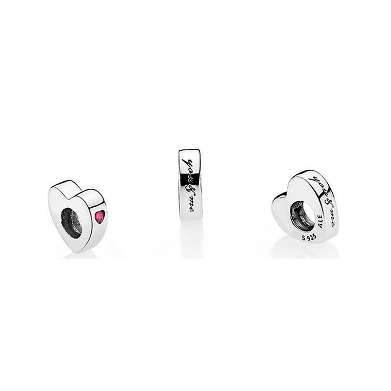 Charm Pandora Original para Mujer 796559CZR Dos Corazones Espaciador 4