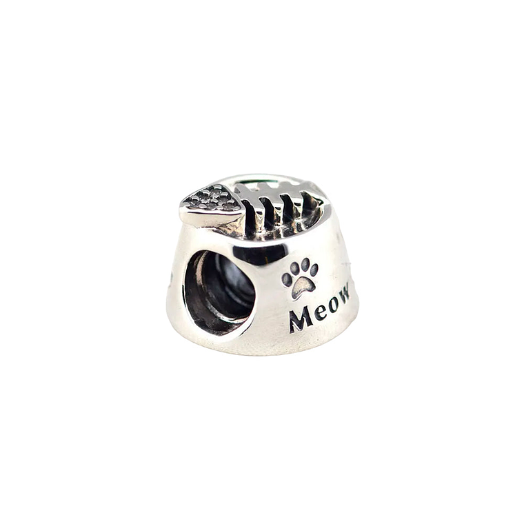 CYBER WOW Charm Dije Pandora  791716CZ Cat Bowl Plata 925 3
