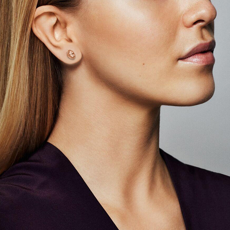 Aretes Pendientes Pandora Tipo Topo Brillantes Oro Rosa 286247CZ Oro Rosa 10k 5