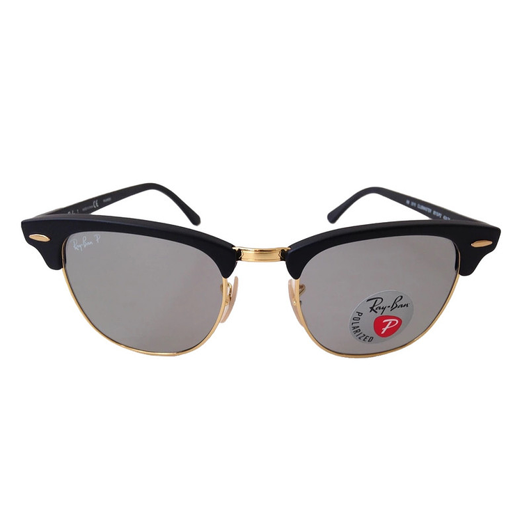 Lentes de Sol Ray Ban Clubmaster Polarizados RB3016 901SP2 Color Negro Talla 51mm 5