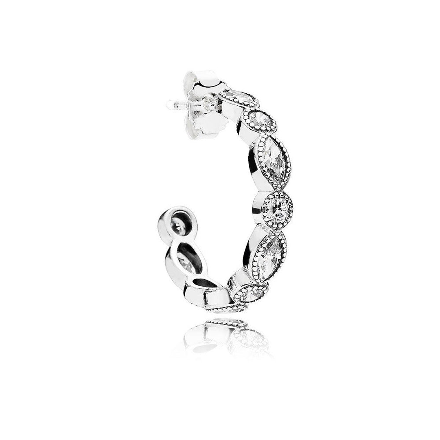 Aretes Pendientes Pandora Circulo de Lagrimas Brillantes 290724CZ Plata 925 3
