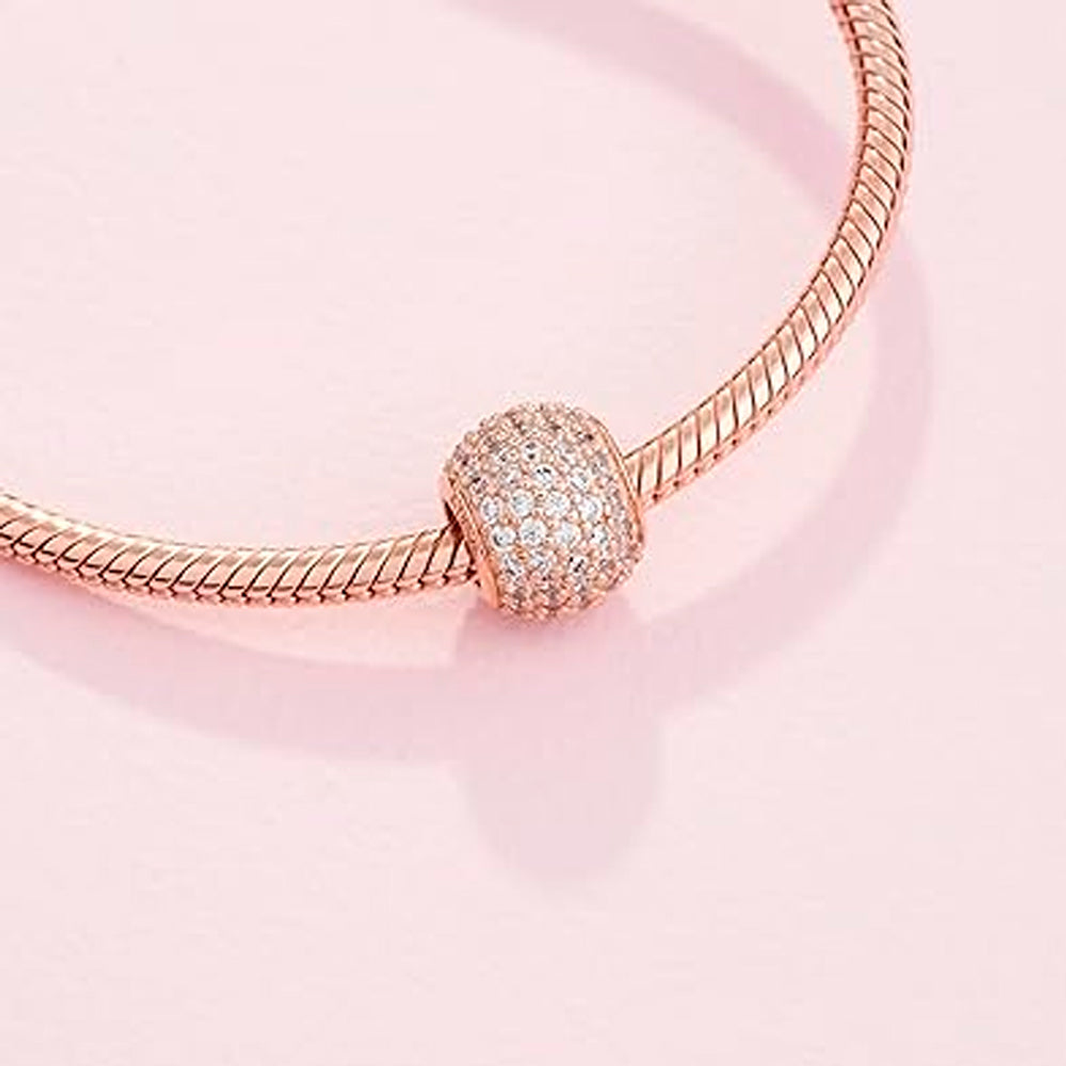 Charm Dije Pandora Original para Mujer 781051CZ Pink Pave Ball Oro Rosa 14k 5