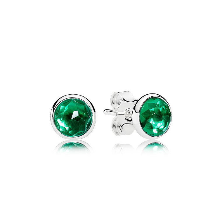 Aretes Pendientes Pandora Gotas de Mayo Piedra Cristal Verde Real 290738NRG Plata 925 1