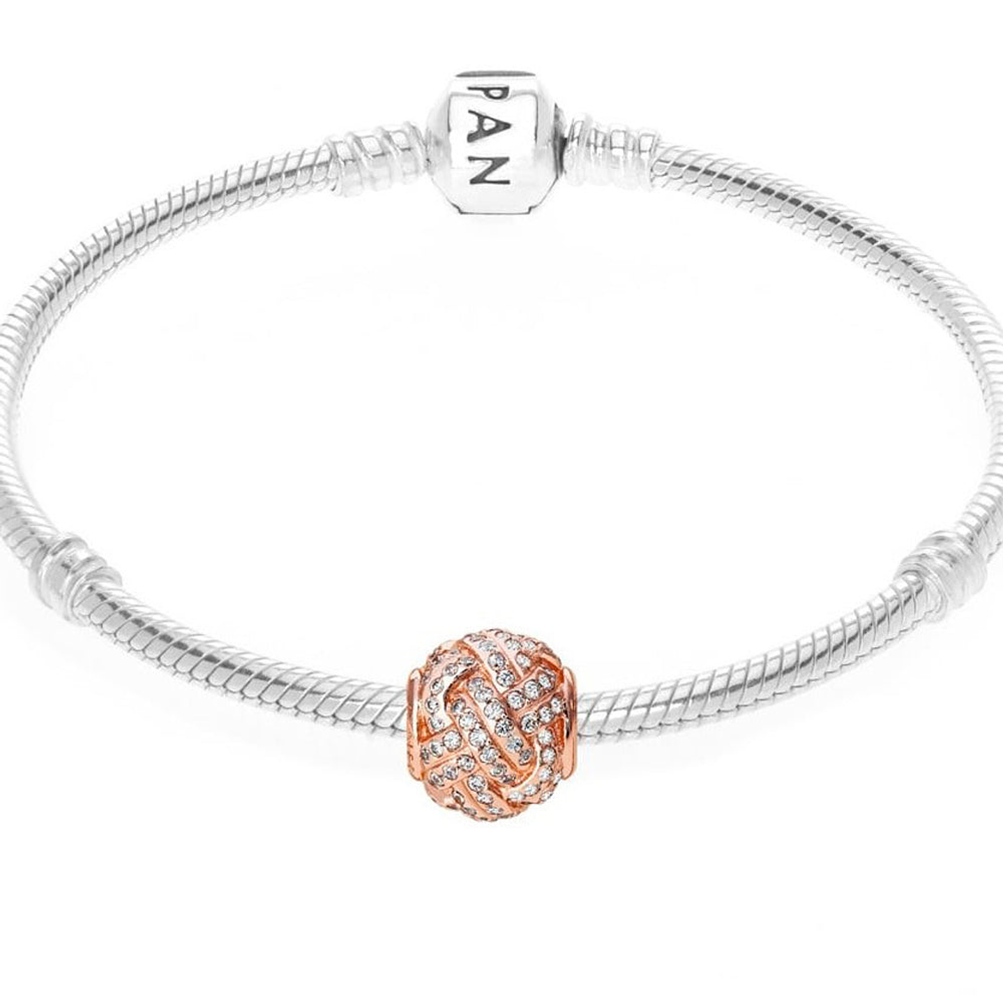 Charm Dije Pandora Original para Mujer 781537CZ Sparkling Rose Love Knot Plata s925 3