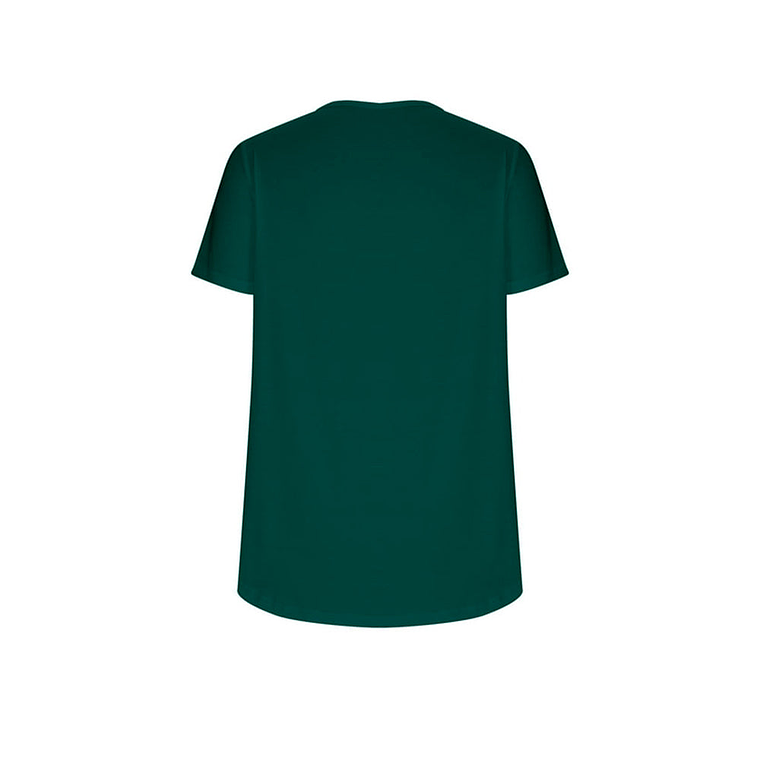 Blusa Vestido Tencede de Manga Corta con Cuello en V Holgada Color Verde Talla M 5