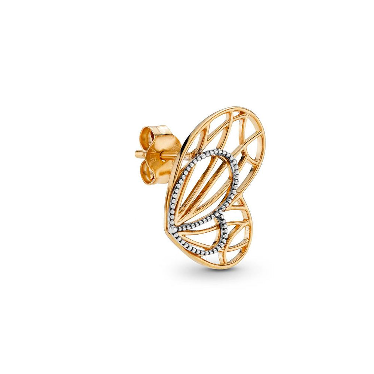 Aretes Pendientes Pandora Tipo Topo Alas Doradas de Mariposa 267955 Plata 925 3