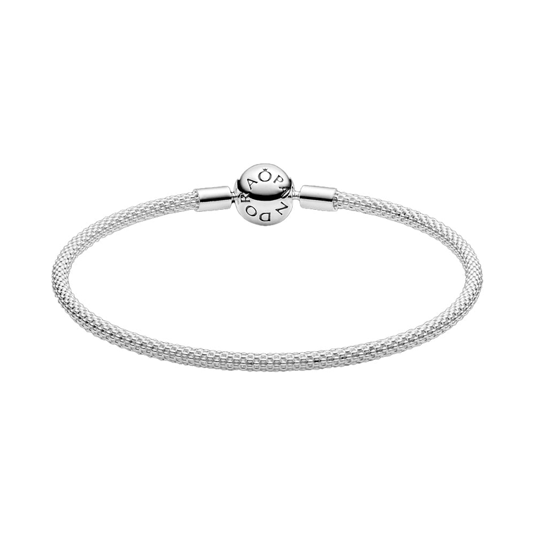 Pulsera Brazalete Pandora Malla de Plata con Cierre Circular 596543 Plata 925 Talla 18cm 2