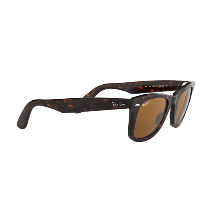 Lentes de Sol Ray Ban Wayfarer Polarizados RB2140 902/57 Color Habana Talla 50mm 6