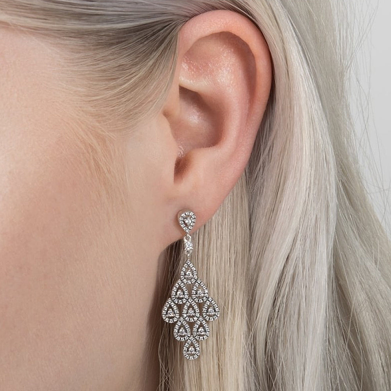 Aretes Pendientes Pandora Lágrimas Brillantes con Circonita Cúbica 296201CZ Plata 925 5