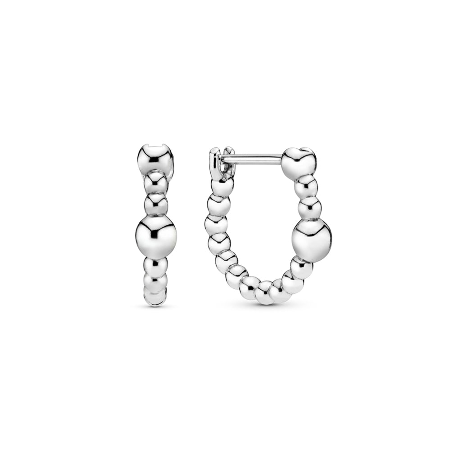 Aretes Pendientes Pandora Circular Hilera de Cuentas 297532 Plata 925 1