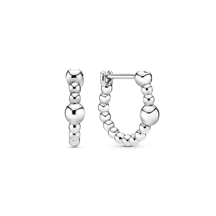 Aretes Pendientes Pandora Circular Hilera de Cuentas 297532 Plata 925 1