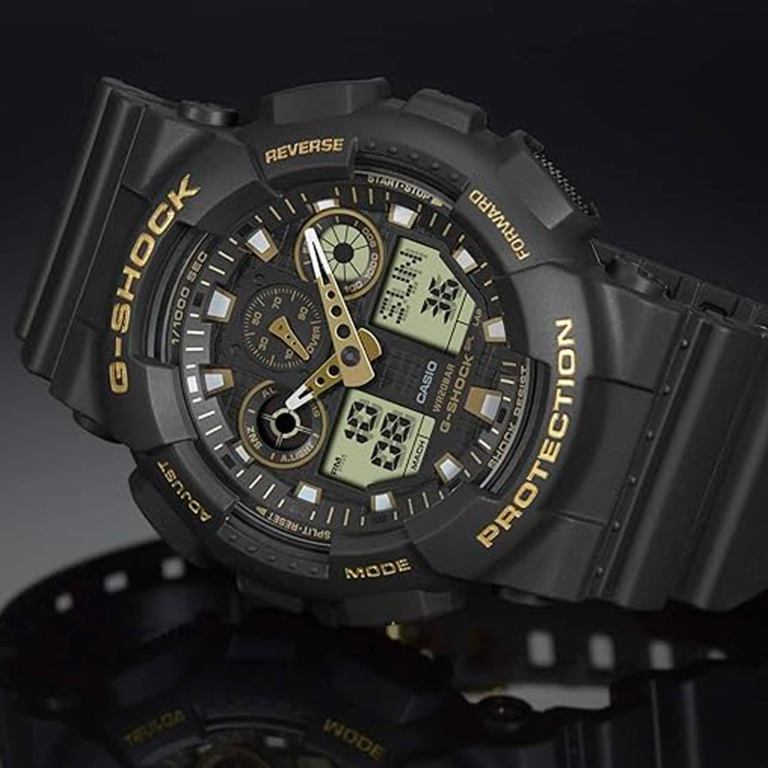 Reloj Análogo Digital Casio G-Shock Japonés de Edición limitada GA-100GBX-1A9 Resina Color Negro 6