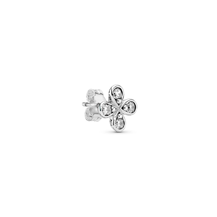 Aretes Pendientes Pandora Flor de Cuatro Petalos y Circonita Transparente 297968CZ Plata 925 3