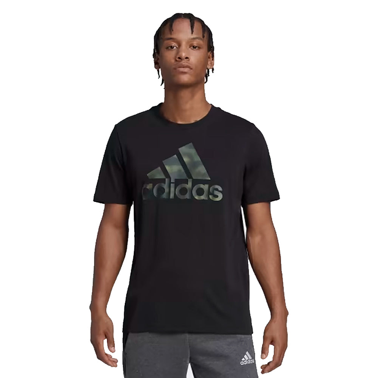 Polo Adidas Original HL6934 Estilo Camuflaje Essentials Color Negro Para Hombre Talla L 1