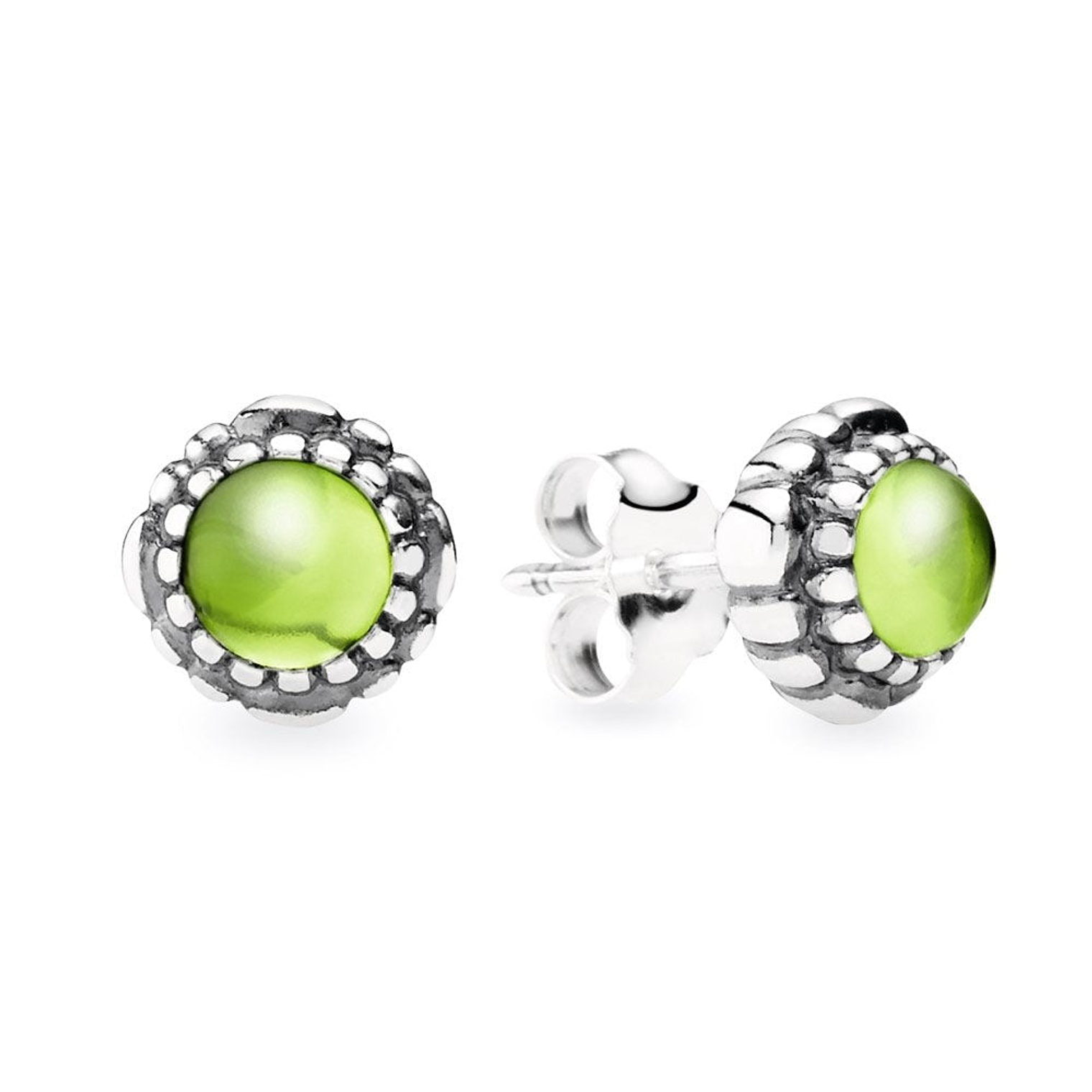 Aretes Pendientes Pandora Cumpleaños Agosto - Peridoto 290543PE Plata 925 1
