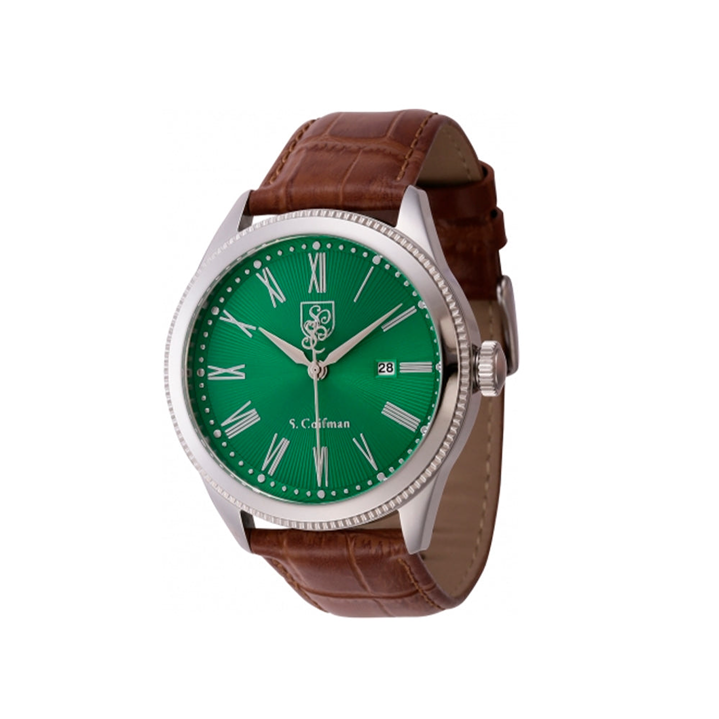 Reloj Analogo S. Coifman Original SC0559 Hombre Correa de Cuero Marrón-Verde 1