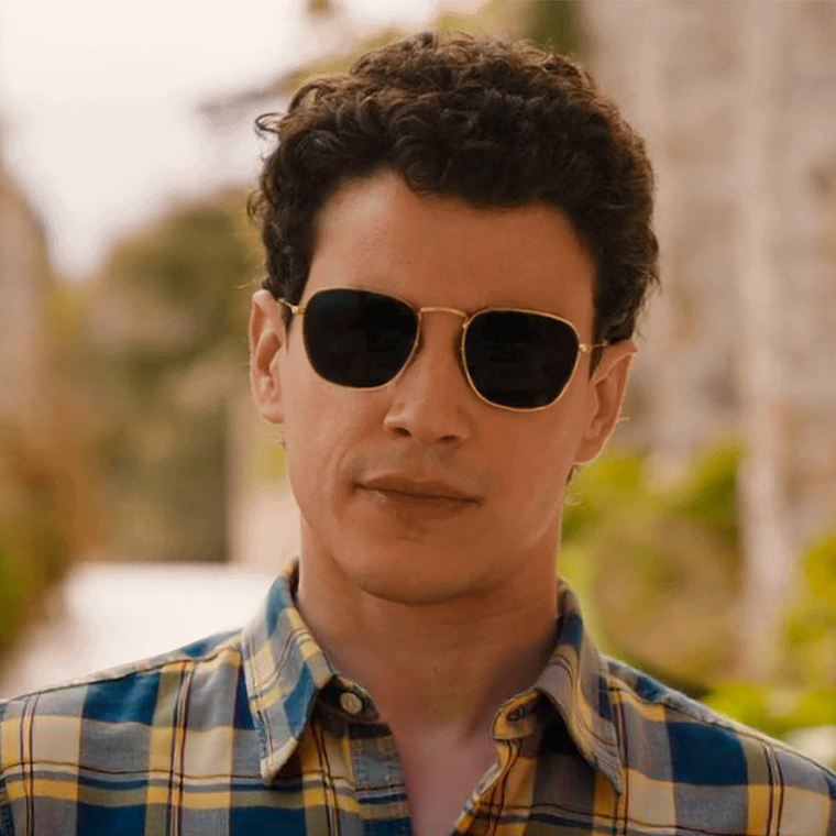 Lentes de Sol Ray Ban Frank RB3857 9196/31 Color Dorado Talla 51mm 6