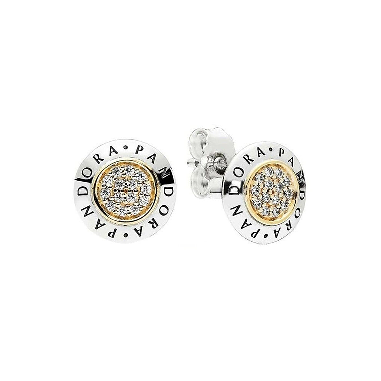 Aretes Pendientes Pandora Redondo con 14 Circonitas Incrustadas 296230CZ Plata 925 1