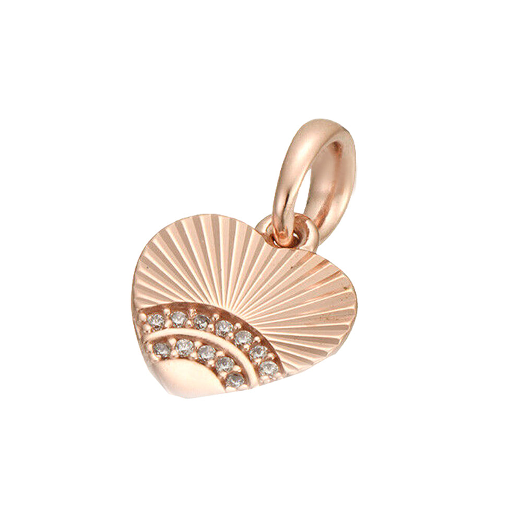 Charm Pandora Original para Mujer Fan of Love 387286CZ Oro Rosa 3