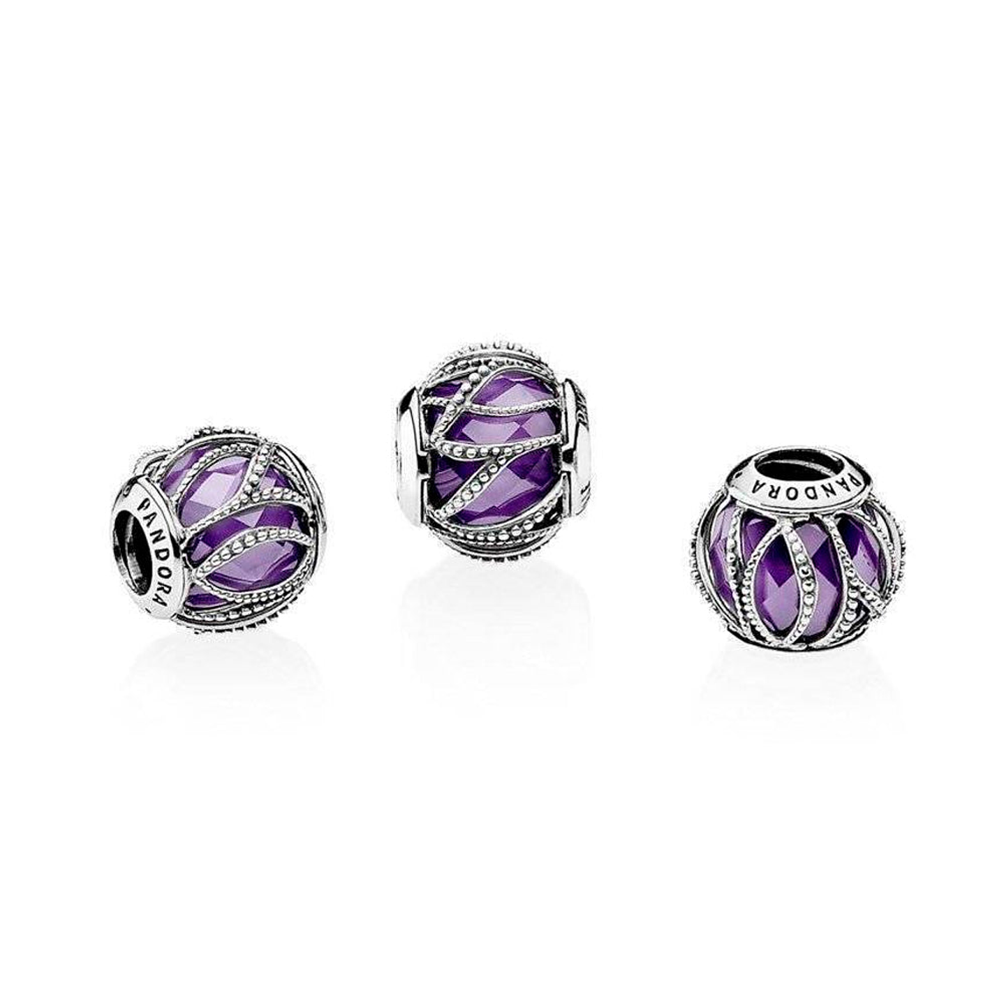 Charm Dije Pandora Original para Mujer 791968ACZ Resplandor Entrelazado Purpura Plata s925 2