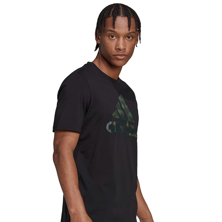 Polo Adidas Original HL6934 Estilo Camuflaje Essentials Color Negro Para Hombre Talla L 3