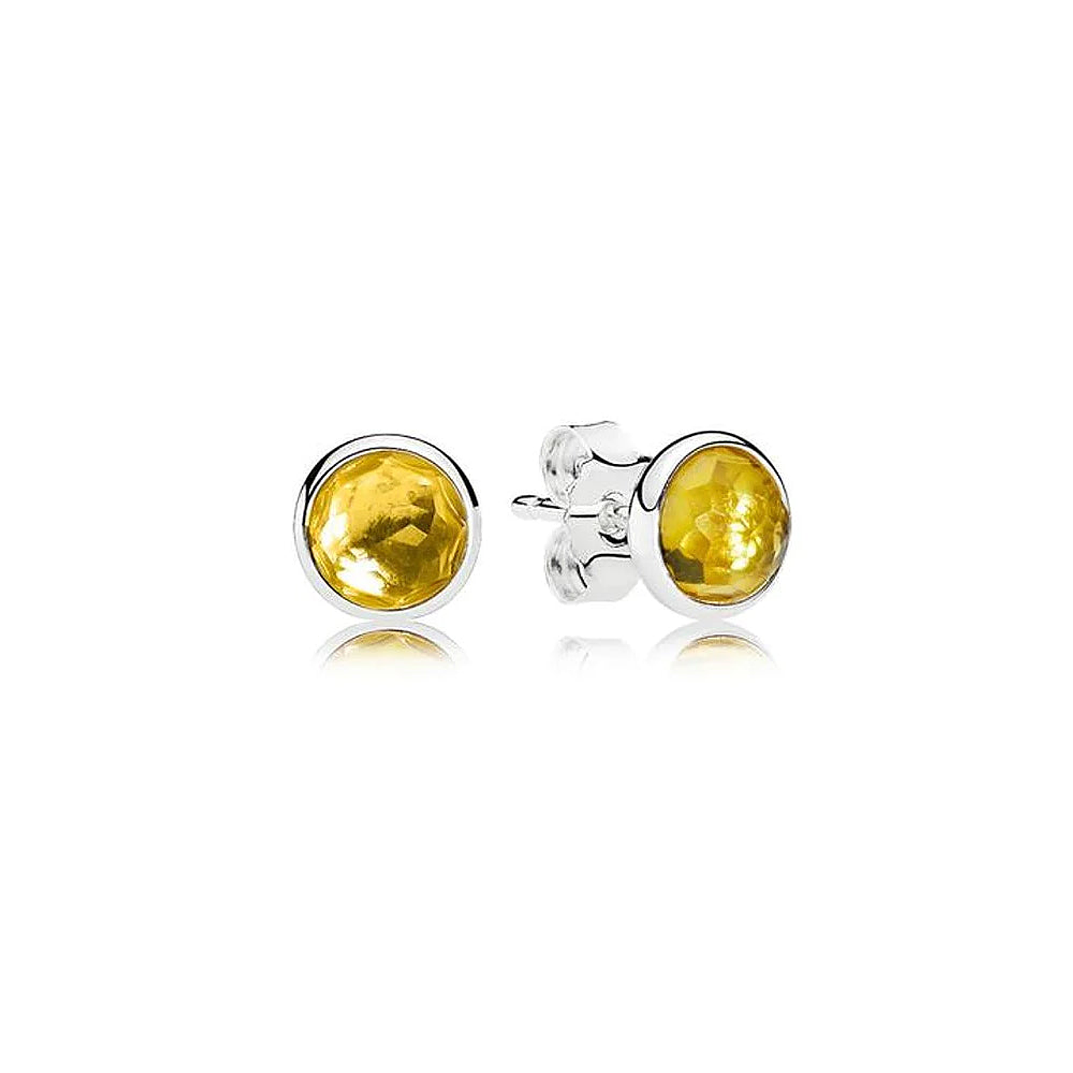 Aretes Pendientes Pandora Gota de Noviembre Piedra Amarilla 290738CI Plata 925 1